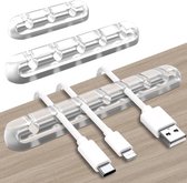 Kabelhouderclips, 3-pack kabelbeheer snoerorganizerclips van siliconen zelfklevend voor desktop USB oplaadkabel nachtkastje stroomkabel muiskabel draad PC kantoor thuis