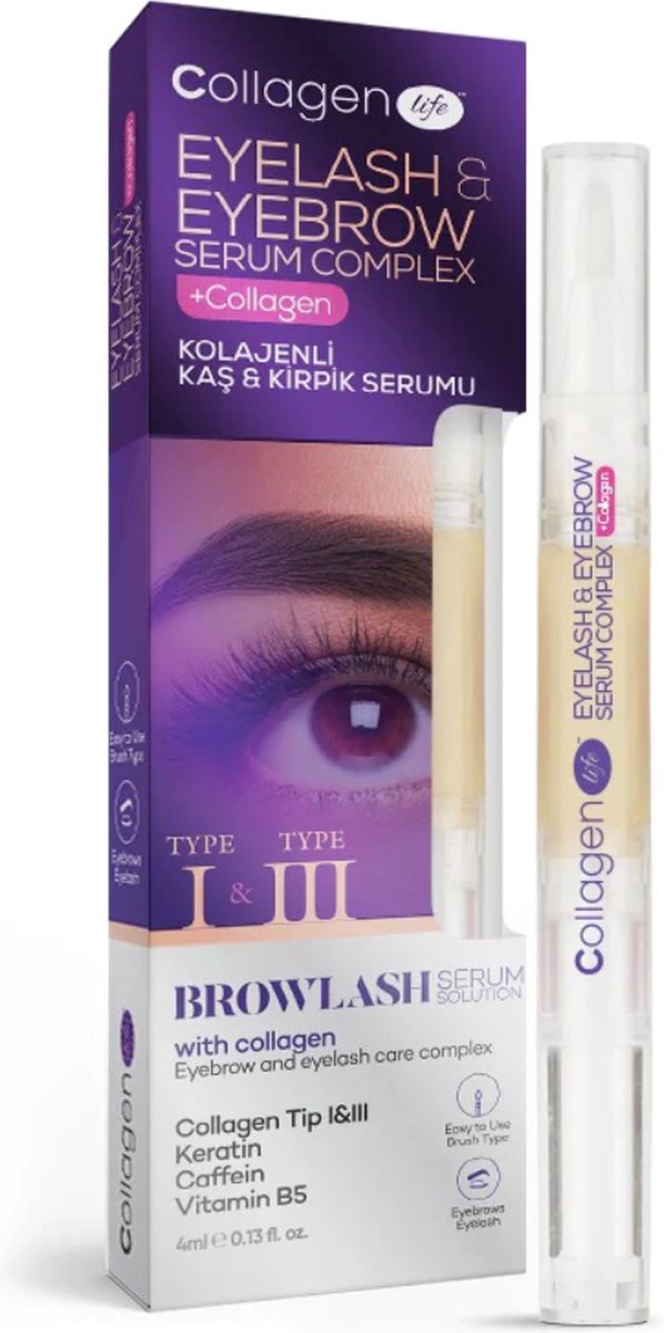 Axwell Collagenlife Collageen Serum - Wenkbrauw- & Wimperserum met Keratine, Cafeïne en Vitamine B5