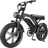 Dailywheels Fatbike V20 Pro - 2024 Model - Hydraulische Remmen - Rijklaar + Compleet met gratis Alarmsysteem + Achterzitje + Telefoonhouder + Voetsteuntjes + Slot - 25km/u - 250W - 7 versnellingen - Zwart