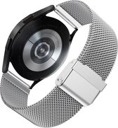T.O.M.- RVS Horlogebandje met dubbele sluiting -Zilver 20mm-geschikt voor o.a. Samsung Galaxy Watch 4/5/6/-Amazfit - Huwawei en elke horloge met 20MM bandje- Milanees bandje-