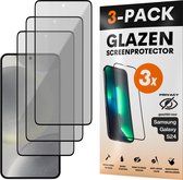 Privacy Screenprotector - Geschikt voor Samsung Galaxy S24 - Gehard Glas - Full Cover Tempered Privacy Glass - Case Friendly - 3 Pack