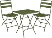 Bol.com Mica Decorations Evita Bistroset - Set van 3 - Metaal - Donkergroen aanbieding