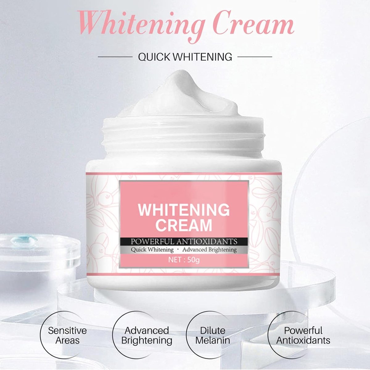 Goedkoopste 50g Whitening Cream Voorkom Vorming van Donkere Vlekken, Body Radiant Cream Romige en Hydraterende bodycrème, hydraterende bodylotion, diep hydraterende hand- en lichaamscrème onderarmcrème, crème voor donkere vlekken, onmiddellijke resultaten.