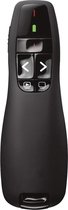Télécommande de Présentation Sans Fil - 2,4 GHz avec Récepteur USB - Pointeur Laser Rouge - Portée 15 Mètres - 6 Boutons - Fonctionnement Intuitif - Indicateur de Batterie - PC - Zwart