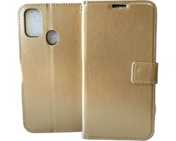 Bookcase Geschikt voor: Samsung Galaxy M31 - Goud - portemonnee hoesje