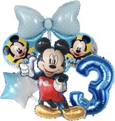 Mickey Mouse - Jomazo - Ballons en aluminium Mickey Mouse avec numéro - Anniversaire Mickey Mouse - Anniversaire enfant - Mickey Mouse 3 ans