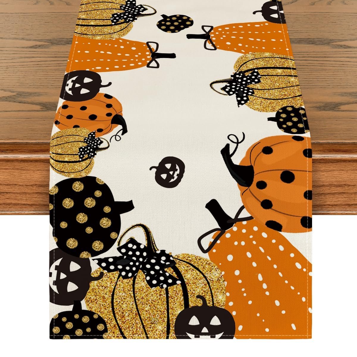 Blazelife Halloweenversieringen Home Bedrukt Velvet textiel Tafelloper - Fluweel - Runner 40*140 - Halloweendecoraties- Pompoen