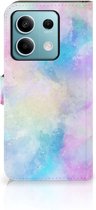 Telefoonhoesje Geschikt voor Xiaomi Redmi Note 13 5G Bookcase Personaliseren Watercolor Light