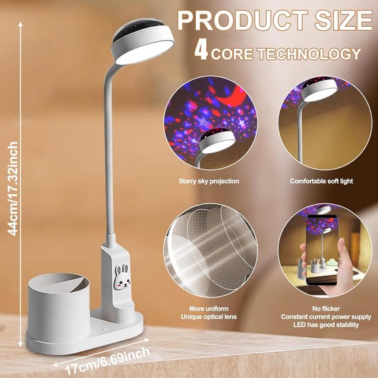 Led-bureaulamp met penhouder, metalen studielamp, 3 kleurmodi Led-bureaulamp met penhouder, metalen studielamp, 3 kleurmodi
