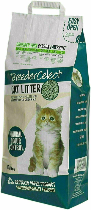 BreederCelect Kattenbakvulling - 100% Gerecycled - 10 l