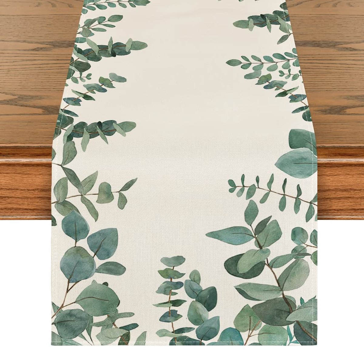 Blazelife Home Bedrukt Velvet textiel Tafelloper - Fluweel - Runner 40*140 - Groen Blad