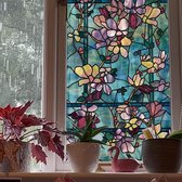 Vensterfolie decoratiefolie privacy film ondoorzichtig hoge kwaliteit 45 x 300 cm double-sided blue magnolia