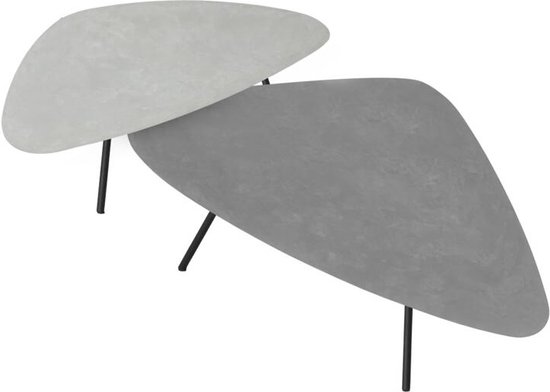 DTP Home Coffee table Plectro Air, set of 2,38x90x50 cm (color: Frost) / 34x100x60 cm (color: Dusk), mortex