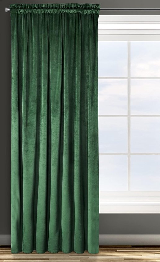 Blackout Curtain, Opaque Satin Curtain with Curtain Tape - 1 pc Extra Long Curtain