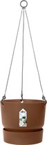 Elho Greenville Hangschaal 24 - Hangpot voor Buiten - 100% Gerecycled Plastic - Ø 23.5 x H 20.5 cm - Gemberbruin