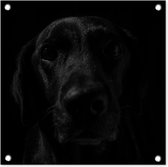 Tuinposters Hond - Huisdier - Zwart - 50x50 cm - Tuindoek - Buitenposter