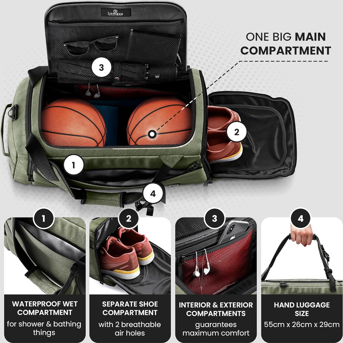 Blauwe Sporttas & Reistas Voor Dames En Heren, Met Schoenenvak En Nat Vak Grote Capaciteit Reistas Lichte Trainingstas Waterdichte Zwemtas Voor Reizen Sport Fitness Duffel Bag