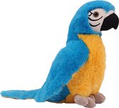 Pia Soft Toys Knuffeldier Papegaai - zachte pluche stof - premium kwaliteit knuffels - blauw - 24 cm - Papegaaien