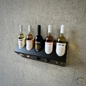 Wijnrek voor aan de Muur – 3 of 5 Flessen – Staal – Zwart Gecoat | Wijnfleshouder | Stijlvol & Ruimtebesparend