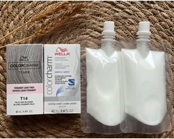 DUOPACK - Wella Color Charm Liquid Toner - T14&050 + developer - Pale Ash Blonde/Cooling Violet - Wella toner - Haartoner - Haarkleuring - Asblond - Licht asblond - Ash Blonde - Antiorange - Anti yellow