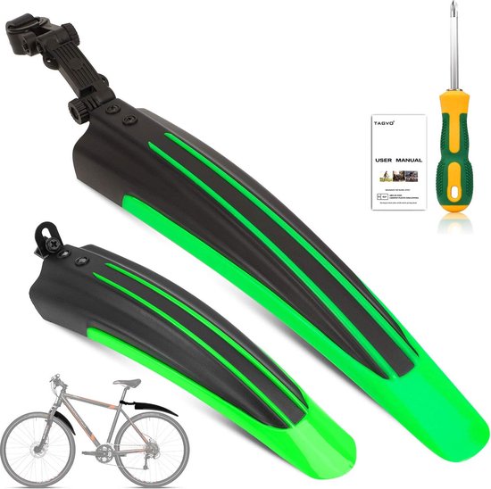 Ensemble de Garde-Boue de VéLo Pliant TéLescopique avec Feu ArrièRe Garde-Boue VéLo Tout TéRrain