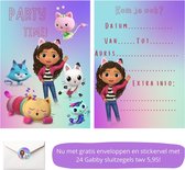 Uitnodiging kinderfeestje - Kinderfeest - Uitnodigingen - Verjaardag - Inclusief enveloppen - Eigen design en print - Wenskaart - Gabby's dollhouse - 20 stuks - A6