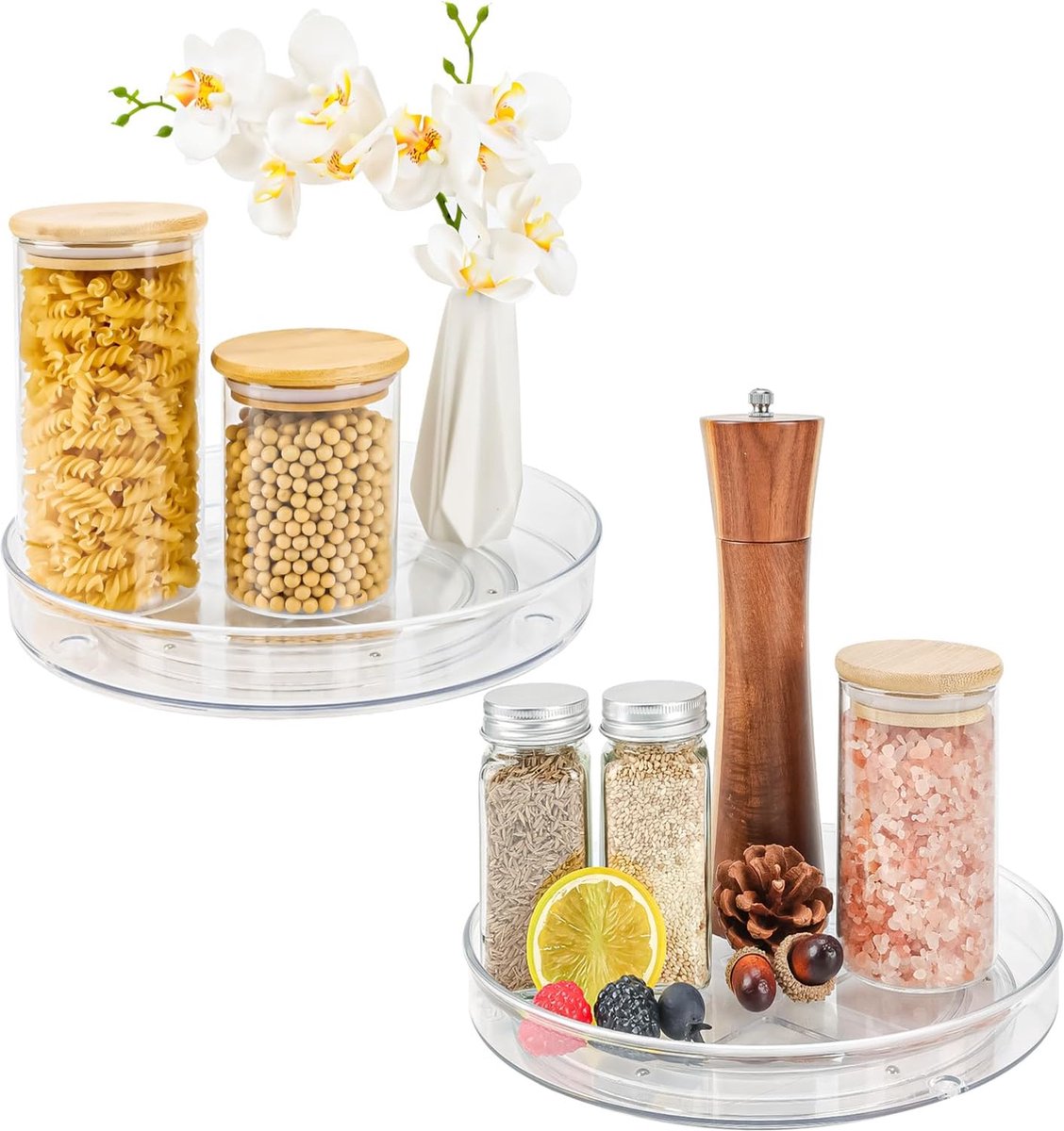 Lazy Susan organizer voor op het aanrecht, roterend kruidenrek, organizer voor... | bol