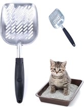 Kattenbakschep, kattenbakschep, kattenschep, kattenschep voor kattenbak, kattentoilet, huisdierstrooischep, reinigingsgereedschap, katten, poepschep (36 x 13,5 cm)