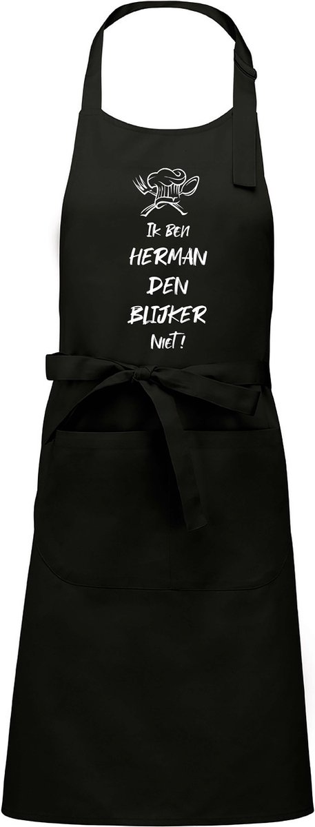 Mijncadeautje - Luxe schort - Ik ben Herman den blijker niet - zwart