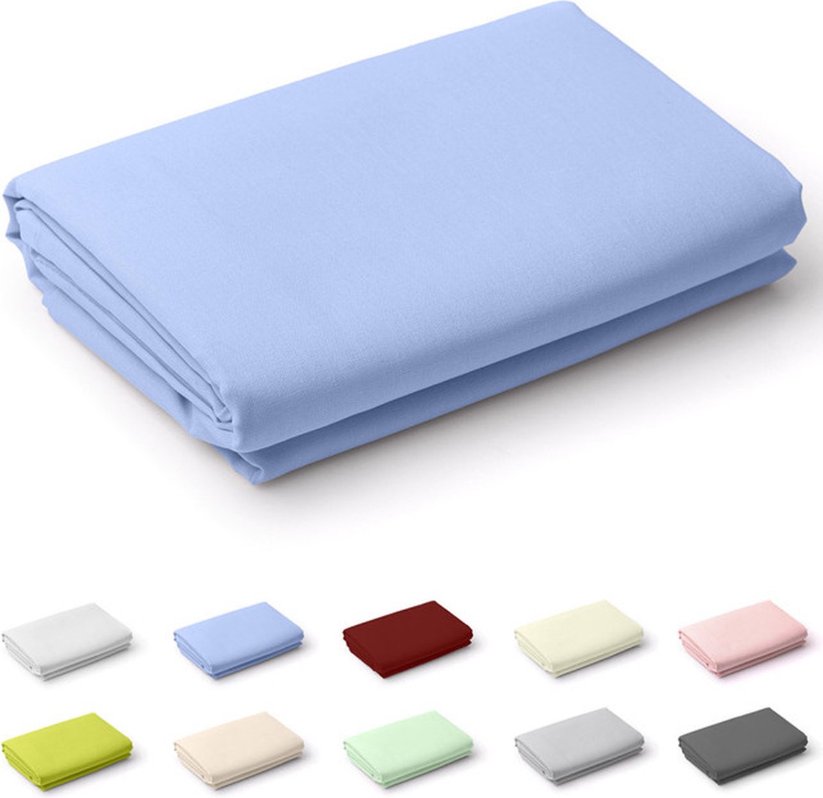 Zavelo Laken Deluxe Blauw - 100% Katoen - 2-persoons 200x250 cm - Bovenlaken - Onderlaken - Extra Zware Kwaliteit - Super zacht - Hotelkwaliteit