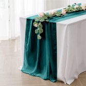 Tafelloper, bruiloft, tafelloper, chiffon, tafelloper, bruiloft, communie, modern, romantische bruiloftsloper, keukentafelloper voor bruiloft, 70 x 300 cm (vintage groen)