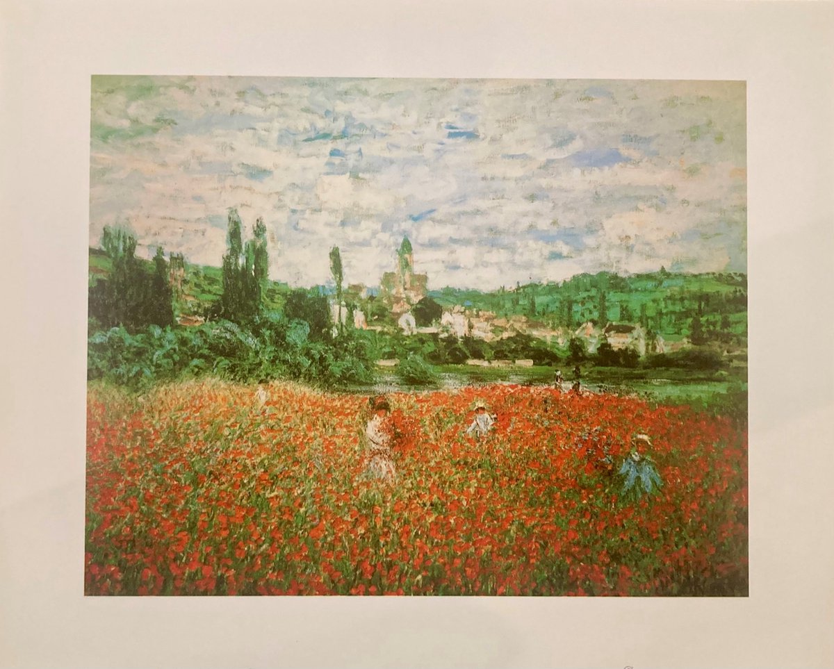 Catch Projecten Mini kunstposter - Claude Monet - Papaverveld in Giverny - 24x30 cm Multicolor