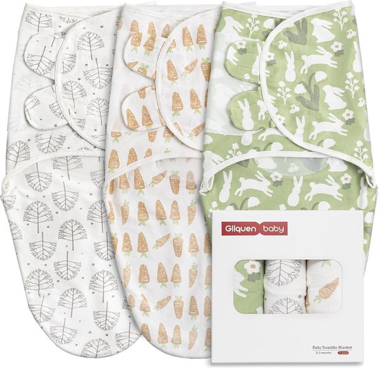 Foto: Swaddles inbakerzak baby 0 3 maanden 100 biologisch katoenen babyslaapzakken voor pasgeborenen oeko tex100 slaapzak voor peuters unisex verpakking van 3 doeken