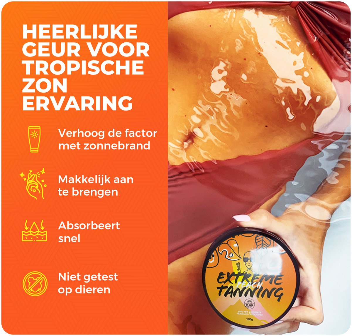 Extreme Tanning Peach - 200 ml - Zonnebankcreme - Zonnebrandcreme - Zonnebankcreme met bronzer - Zonnecreme – foto 4