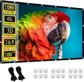 Projectiescherm 100 Inch - Thuisbioscoop Projectorscherm - Ondersteuning voor 4K HD - Draagbaar en Gemakkelijk te Installeren