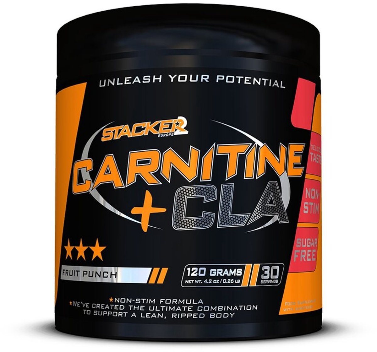 Goedkoopste Stacker 2 Carnitine CLA Poeder - 120 gram - Fruit Punch