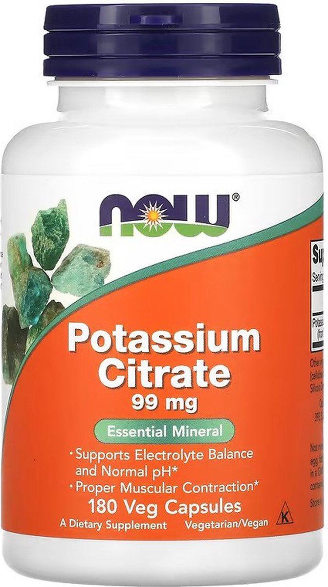 Goedkoopste Potassium citrate 99mg 180 capsules - kaliumcitraat voor een normale spierfunctie | NOW