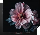 Kookplaat Afdekplaat Een Stuk Keramische Afdekplaat Kookplaat Inductiebescherming Keuken Decoratie Vinyl Mat Oprolbare Bloemen - Roze - Botanisch - Zwart - Stilleven - Natuurlijk - 60 x 52 cm
