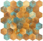 Zelfklevende steenstrip mozaïektegel – Copper hexagon
