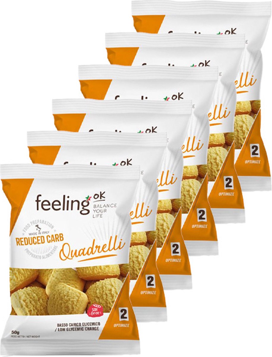 Feeling OK | Quadrelli Kokos | 6 stuks | 6 x 50 gram