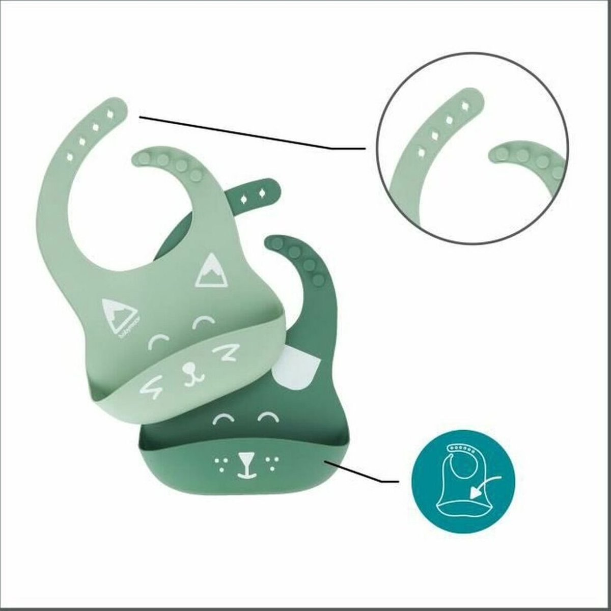 Goedkoopste Babymoov Bib'Isy Groen 2 Stuks Silicone Slab A007608