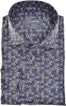 Ledub - Overhemd Print Donkerblauw - Heren - Maat 43 - Modern-fit