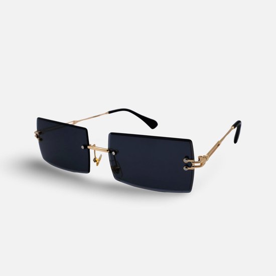 Montuurtjevoorjou - Rectangle Gold Black - Zonnebril - Zonnebril heren en dames - Rechthoek - Randloos - Goud van Montuurtjevoorjou — afbeelding 2