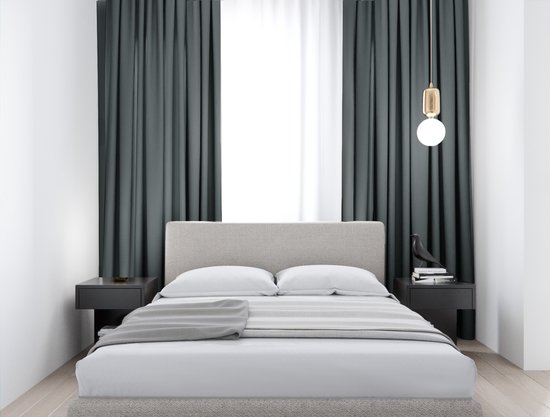 Home of Curtains - ELSA - Gordijn - Plooiband - Verduisterend - Kant en Klaar - 150x250 cm - Donker Grijs