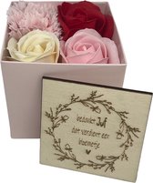 Geschenkbox JUF (small) | roze | zeeproosjes | jij bent de liefste | liefste juf | topjuf | einde schooljaar | cadeau | cadeautje juf