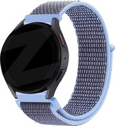 Bandz Bracelet universel en nylon de 20 mm pour Samsung Galaxy Watch 4 (Classic) / 5 (Pro) / 6 (Classic) / Active 1/2 40 et 44 mm / Watch 1 42 mm / Watch 3 41 mm / Gear Sport - Bracelet en nylon de haute qualité avec fermeture velcro - bleu azur