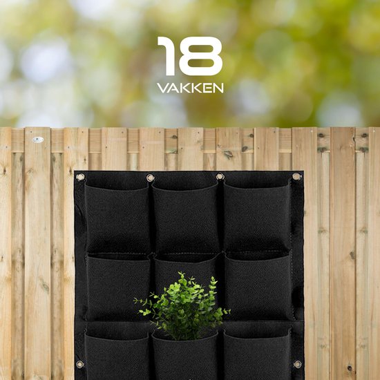 OUDE EAN - Verticale tuin Hangende Plantenzak voor 18 planten – 100 cm x 50 cm - zwart