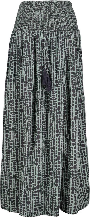 DIDI Dames Smocked skirt Magic in granite green with dots in a row print maat 44