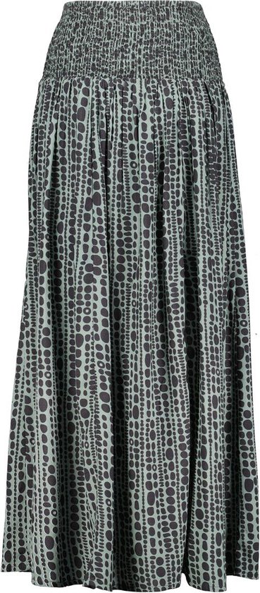 DIDI Dames Smocked skirt Magic in granite green with dots in a row print maat 42