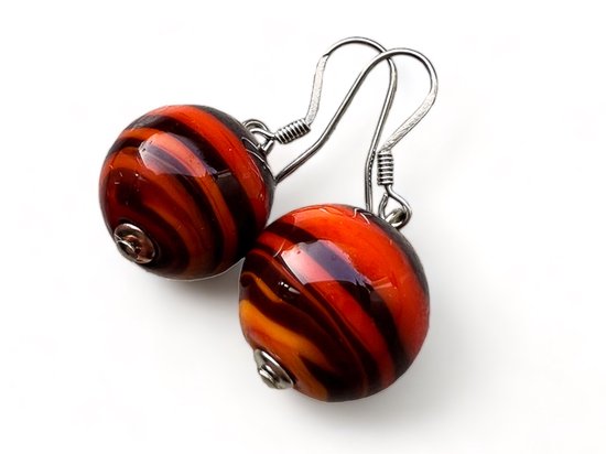 Corte Murrina - Oorbellen - Murano glas - Foggia – 16mm – Rood